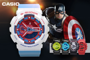 卡西欧 人气最高 爆款 漫威系列 个性男表 G-SH