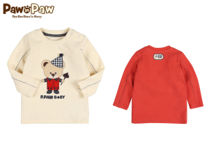 Pawinpaw宝英宝韩国小熊童装2015专柜卡通女婴T恤