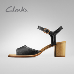 Clarks其乐女鞋一字带粗跟凉鞋