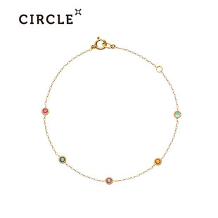 Circle珠宝 天然彩宝纤细9K金手链