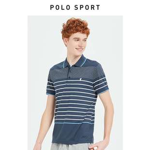 Polosport新品男士条纹半袖Polo衫