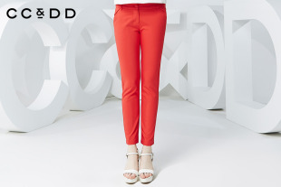 CCDD2016春装新款专柜女时尚通勤弹力休闲长裤OL铅笔小脚