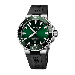 【直营】ORIS豪利时瑞士手表 潜水系列自动机械表 绿盘胶带男表