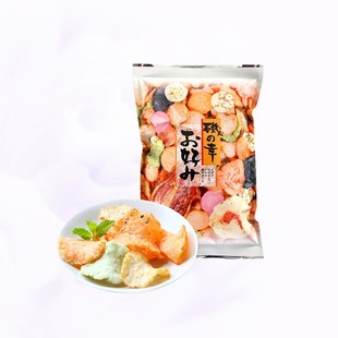 日本进口零食什锦海鲜虾片仙贝米饼