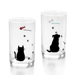 日本进口石塚硝子玻璃杯子可爱猫咪水杯牛奶杯茶杯卡通杯