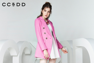 CCDD2016秋装新款专柜正品女时尚韩版纯色大衣 直筒修身