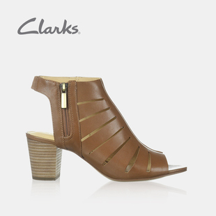 Clarks其乐女鞋粗高跟鱼嘴鞋