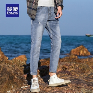 罗蒙男士牛仔裤2020春季新款韩版水
