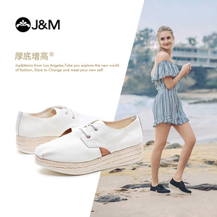 JM快乐玛丽夏季新款松糕帆布鞋