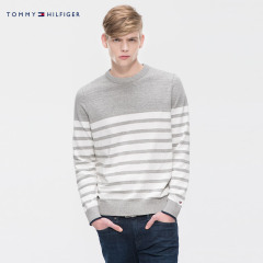 TOMMY男士条纹圆领针织衫