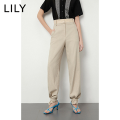 lily宽松束脚直筒裤