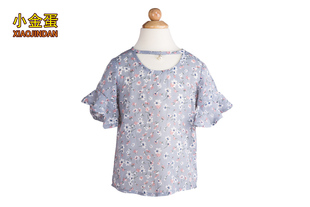 小金蛋童装2016夏装新款女童衬衫韩版中大童儿童上衣夏季