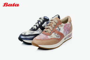 【领券立减】[BATA/拔佳]BATA女鞋春夏新款中跟运动休闲系带圆头单