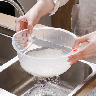 日本inomata淘米盆厨房洗菜盆 沥水洗米萝水果蔬菜清洗篮