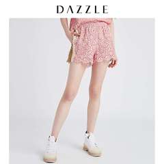 DAZZLE地素 夏装新款拼接蕾丝粉红