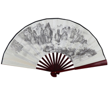 10 inch bamboo bone cloth folding fan for men and women in summer 8 inch ink painting landscape in the ancient style
