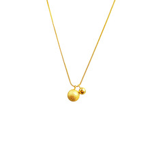 Colorfast matte solid ball Necklace women's clavicle chain 18K Gold simple short