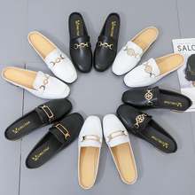 Baotou half slippers for women wear fashionable backless slacker shoes in summer 2019