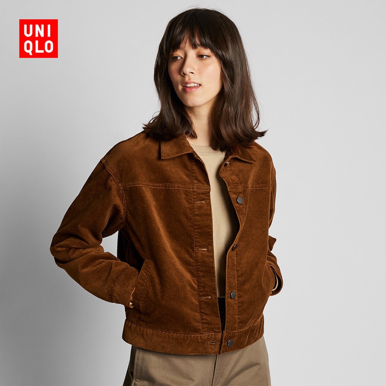 双12预告10日0点uniqlo优衣库女装灯芯绒宽松茄克