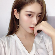 Long Tassel Earrings female temperament Love Earrings 2019 new fashionable ear clip without ear hole