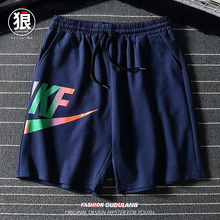 Hong Kong hip hop trend youth men's shorts loose casual sports pants men's Korean original
