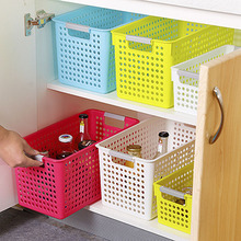 加厚塑料多用加宽长方形收纳篮 厨房浴室置物篮杂物