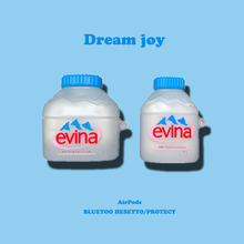 Three dimensional creative Evian mineral water is suitable for airpods2 protective cover, 2-generation and 3-generation wireless blue