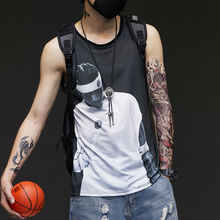 Tank top men's summer relaxed trend brand fitness sleeveless T-shirt quick drying thin trend basket