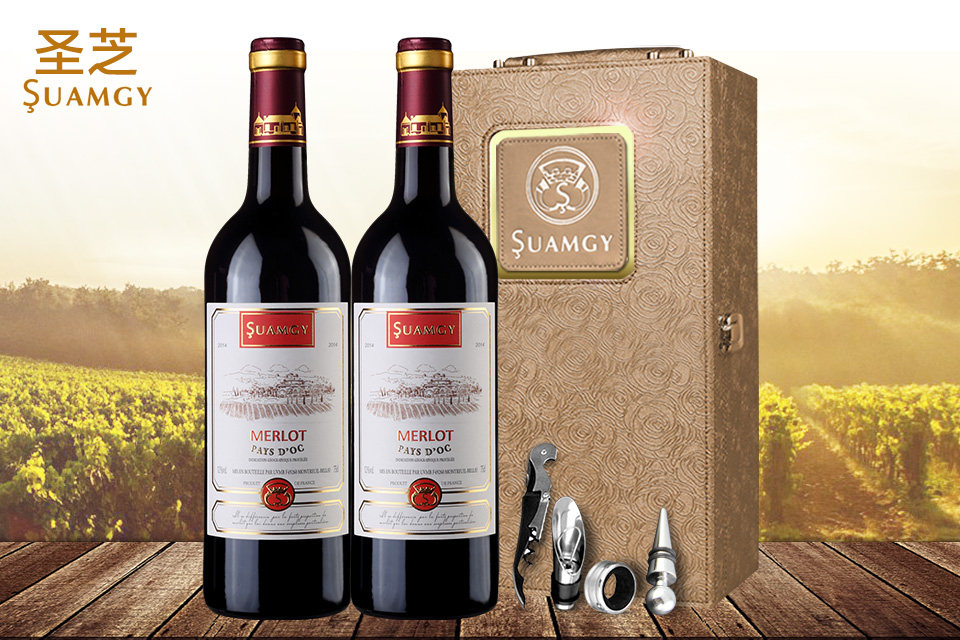 【圣芝】法国原瓶进口梅洛干红双支礼盒