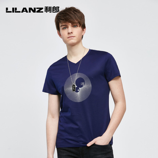 lilanz利郎桑蚕丝棉短袖t恤男士夏