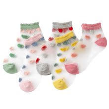 儿童水晶袜女童夏季超薄款冰丝袜创兔6宝宝花边浅口