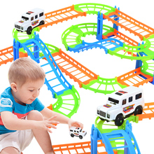 儿童轨道车套装电动多层轨道车小汽车儿童玩具男孩