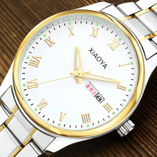 Authentic Korean fashion trend watch men's simple leisure night light steel band women's watch non mechanical