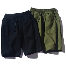 Japanese retro tooling shorts men's summer pure cotton pants trend Hong Kong style leisure