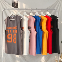 Sports vest men's sleeveless T-shirt Korean version loose casual fitness bottoming with wide shoulders