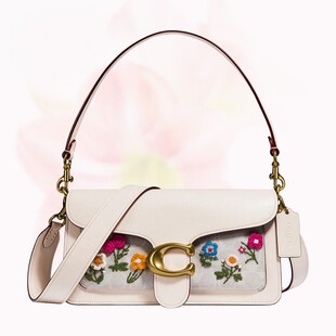 coach蔻驰女士专柜款花朵刺绣手提