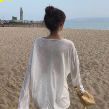 2020 New Retro chic long sleeve loose and thin style Pullover sun suit air conditioning shirt