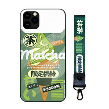 IPhone 11 anti falling wrist strap Case XS Matcha green x glass mirror hanging Neck Lanyard