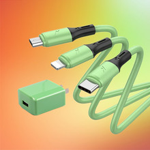Portable data cable, three in one, three in one, fast charger cable, liquid multi-purpose function