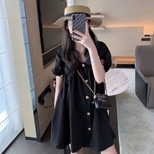 Summer 2020 new fashion women's dress fat mm black thin Polo Dress Small