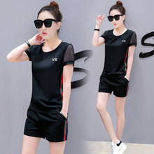 Short sleeve short pants suit women's fast dry casual sports and exercise clothes in summer women's two piece set